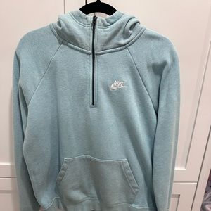 Women’s nike bright blue half zip hoodie, size medium